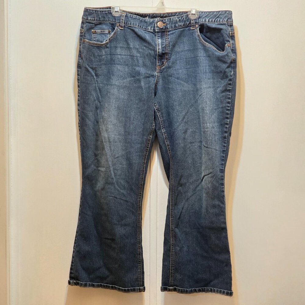 American Rag Cie Curvy Bootcut‎ Jeans Blue Denim Plus Size 22S 5-Pocket Mid Rise